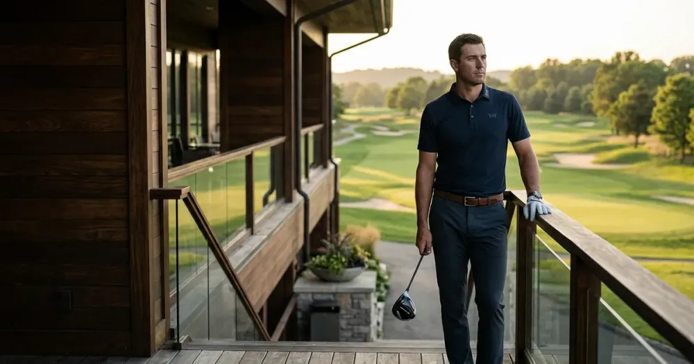 Bryson DeChambeau with golf gear alongside 2026 moon landing footage sparking debate in golf community