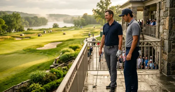 Rain Delay Shakes Momentum as Scheffler and Hovland Gear Up for Monday’s Sudden-Death Playoff at Travelers Championship